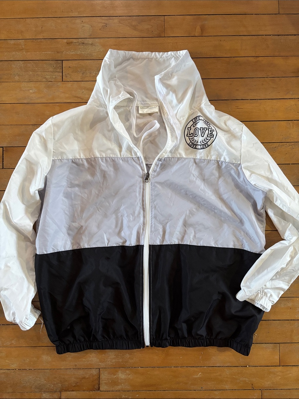 EUC Bobbie & Brooks White Lightweight Zip-Front Windbreaker